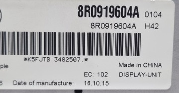 фото thumb №9, Дисплей монітор audi q5 8r рестайлінг 8r0919604a