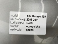 фото thumb №8, Alfa romeo 159 05-11 sedan крышка задняя багажника лампы комплект цвет c403