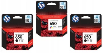 HP 650 Komplet Tusze Oryginalne 2XCZ101AE, CZ102AE