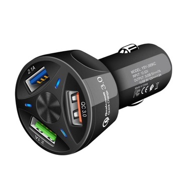 АВТОМОБИЛЬНОЕ ЗАРЯДНОЕ УСТРОЙСТВО QC БЫСТРАЯ ЗАРЯДКА 3.0 3X USB