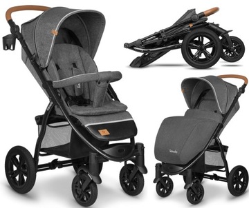 WÓZEK SPACEROWY LIONELO ANNET TOUR FOLIA UCHWYT STONE CARAMEL