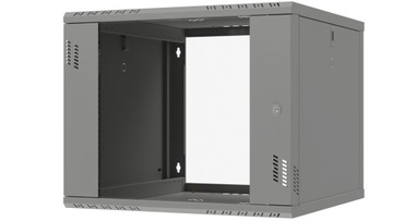 Подвесной серверный шкаф RACK 19 дюймов, 9U, 600 мм, стеклянная дверь, серый Stalflex