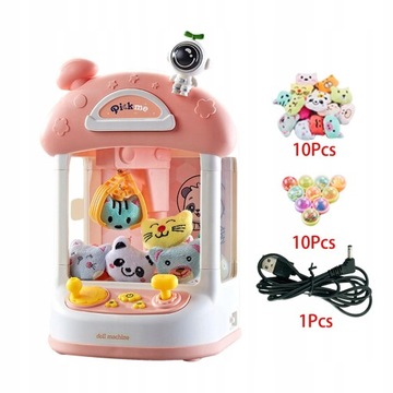Kids Claw Machine Электронная аркада Розовый 10 кукол
