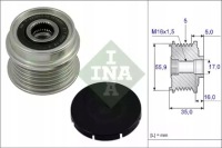 Генератор - сцепление односторонний schaeffler ina 535 0004 10 Цена, фото thumb