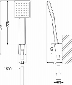 КОМПЛЕКТ ДЛЯ ВАННЫ MEXEN MINO R45 ЧЕРНЫЙ