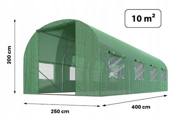 TUNEL FOLIOWY OGRODOWY SZKLARNIA DUŻY 4x2.5m FOLIAK UV-4 10m2 IMPERTOOLS