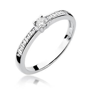 Złoty pierścionek z brylantami 0,13 ct pr. 585 r11