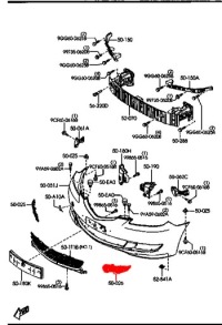 фото thumb №3, Решітка радіатора решітка w бампер ліва mazda 3 sedan 03-09
