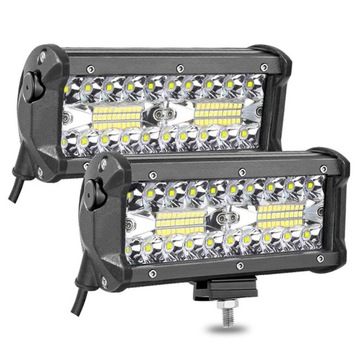 НАБОР РАБОЧИХ ЛАМП АВТОМОБИЛЬНЫЕ ГАЛОГЕНЫ QUAD 2x 120Вт LED CREE IP68 МОЩНЫЙ
