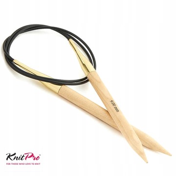 Деревянные спицы KNITPRO на леске 150см-12,00мм.