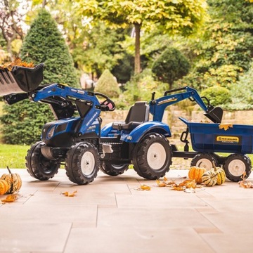 FALK TRAKTOR NEW HOLLAND na PEDAŁY PRZYCZEPA ŁYCHA