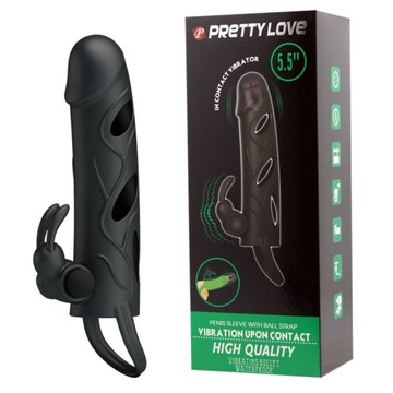 WIBRUJĄCA PRZEDŁUŻKA NA PENISA PRETTY LOVE 5.5''