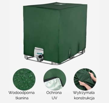 Крышка для бака 1000 л, 116х120 см, зеленая