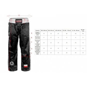 Spodnie Masters SKBP-100W (Wako Apprved) 06805-02M czerwony+XXXXS