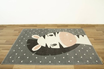 DYWAN DZIECIĘCY PASTELOWY ZEBRA SZARY PUDROWY RÓŻ KREMOWY LIMA 140x190 cm