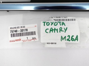фото thumb №9, Toyota camry viii 8 рестайлінг 18- планка накладка скла хром ліва зад