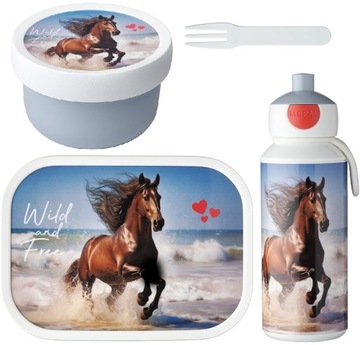 MEPAL LUNCHBOX ŚNIADANIÓWKA POJEMNIK OWOCE BIDON HORSE KOŃ ZESTAW DZIECKA