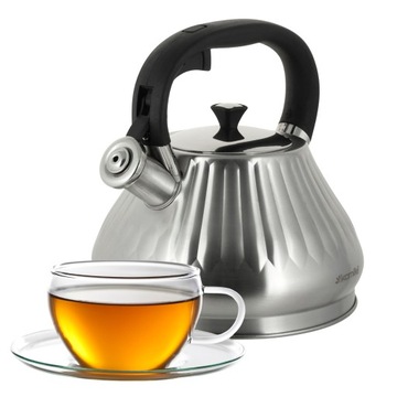 СТАЛЬНОЙ ЧАЙНИК СО СВИСТОКОМ 3,0 Л ГАЗОВЫЙ ИНДУКЦИОННЫЙ KAMILLE