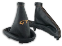 фото thumb №1, Alfa romeo gt 2003-2010 комплект чехлы рычага czarna кожа вышивка бежевый