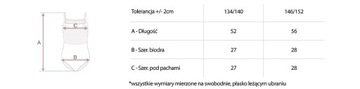 DZIECIĘCE BODY NA RAMIĄCZKACH DO BALETU 134/140