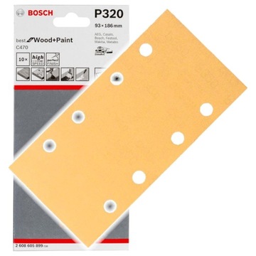 Наждачная бумага Bosch C470 93x186 гр.320 упаковка 10 шт