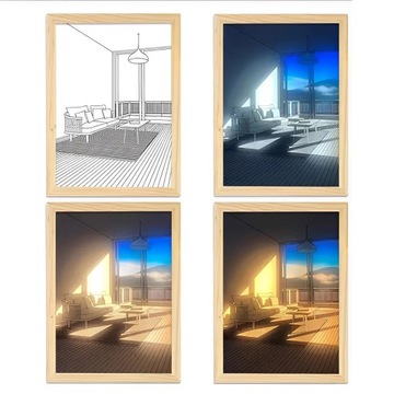 INS Deco Led Light Painting USB Plug Dimmable Wall Artwork