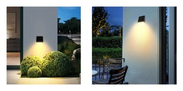 Solarna lampa naścienna SLC-25WL oświetlenie elewacji. Podświetlenie numeru