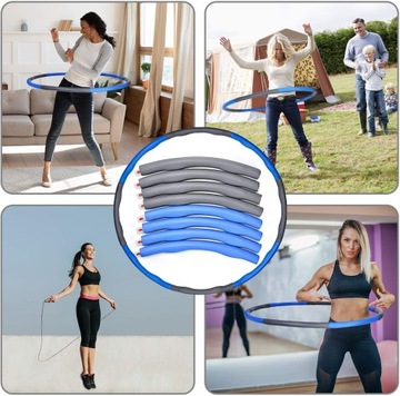 КОЛЕСО ИЗ ПЕНЫ HULA HOP СКЛАДНЫЕ 75-95см СИНИЙ СЕРЫЙ