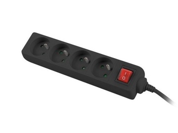 Удлинитель Lanberg 1,5м черный 4х230В PL,