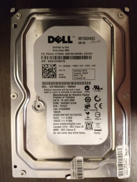DELL WD1602ABKS 160 ГБ SATA 7,2 КБ 3,5 дюйма D01