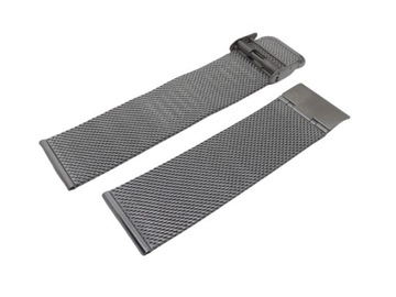 BRANSOLETA DO ZEGARKA SIATKOWA MESH SREBRNA 22MM + TELESKOPY