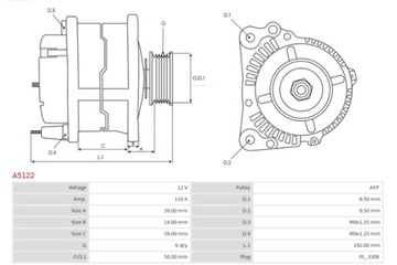 фото thumb №11, Генератор 12v зад mitsubishi qashqai 2.0 as-pl #petrolhead pro+ kit4