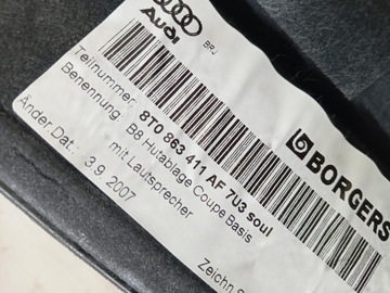 фото thumb №6, Полиця багажника audi a5 8t