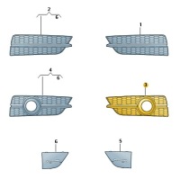 Купити Решітка решітка радіатора бампера перед ліва audi a7 c7 aso, фото thumb