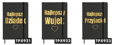 NOTES Czarny A5 GOLD Złocenie DLA TRENERA Złote Wz