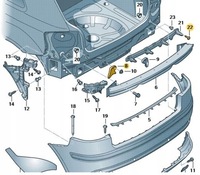 фото thumb №14, #audi оригинал ползун крепление бампера зад a3 8p