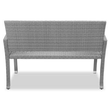 ŁAWKA OGRODOWA POLYRATTAN MEBLE OGRODOWE SZARA