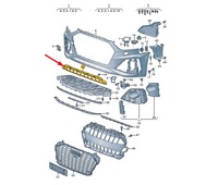 фото thumb №10, Audi rs4 allroad avant b9 передня частина бампер center решітка 8w0807683h9b9