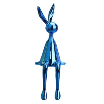 Фигурка сидящего кролика с орнаментом Bunny для синего цвета S