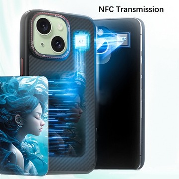 Чехол для телефона с рисунком «сделай сам» с NFC для iPhone 15, 3-цветный чехол для дисплея с электронными чернилами