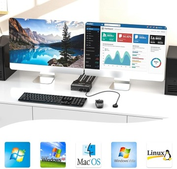 DP-переключатель KVM 2 ПК 2 монитора, 4K, 144 Гц, двойной монитор R464