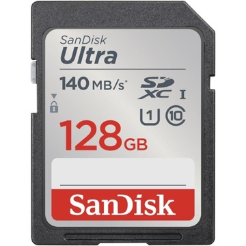 Карта памяти SanDisk 128 ГБ Ultra SDXC 128 ГБ 140 МБ/с UHS-I класс 10