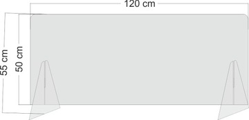 Pleksa osłona na ladę 150x50/55 pleksi 3mm
