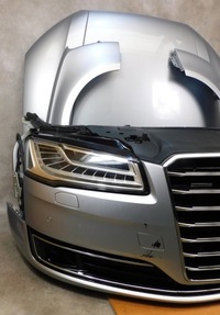 фото thumb №7, Audi a8 d4 4h lift kompletny перед бампер лампы капот pas серебристый matrix