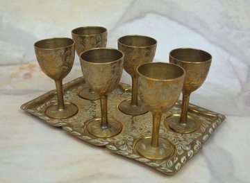 Стаканы с ГРАВИРОВКОЙ, 6 шт. плюс поднос.