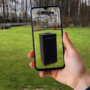 Ogrzewacz Patio Light Biały Kratki + Kamienie