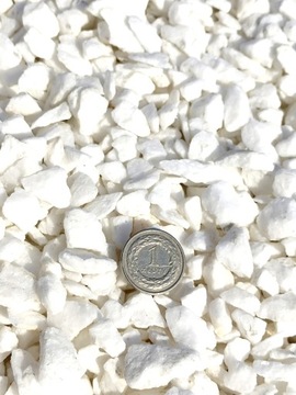 ŚNIEŻNO BIAŁY GRYS KAMIEŃ GRECKI NAJBIELSZY ŻWIR 8-16 MM DO OGRODU 24 KG