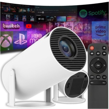 ПРОЕКТОР ANDROID TV WIFI FULL HD ПОРТАТИВНЫЙ УМНЫЙ ВРАЩАЮЩИЙСЯ ДИНАМИК