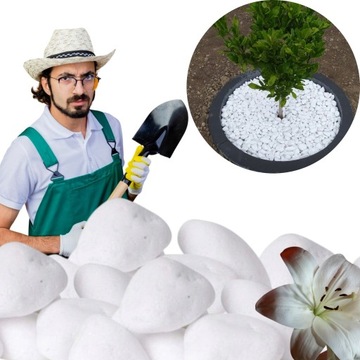 Kamień biały dekoracyjny thassos błyszczący śnieżnobiały 1kg 2-4cm