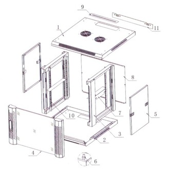 ШКАФ 19 6U 600x600 GERFORT ПОДВЕСНОЙ СЕРЫЙ